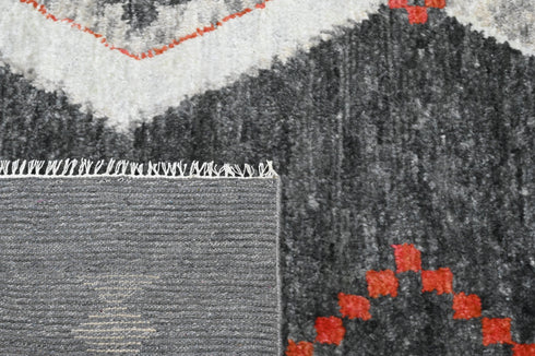 8 X 10 Ft High Pile Charcoal and Grey Contemporary Style Indian Rug, Fine Hand Knotted Floor Rug #Home Decor #WoolRug #LivingAreaRug #AbstractRug - 100%HANDMADERUG