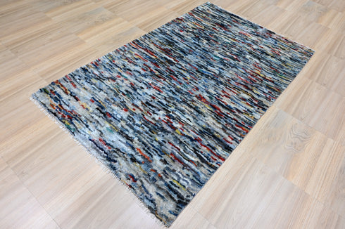 5 X 8 Ft High Pile Contemporary Style Indian Rug, Fine Hand Knotted Floor Rug #Home Decor #WoolRug #LivingAreaRug #AbstractRug - 100%HANDMADERUG