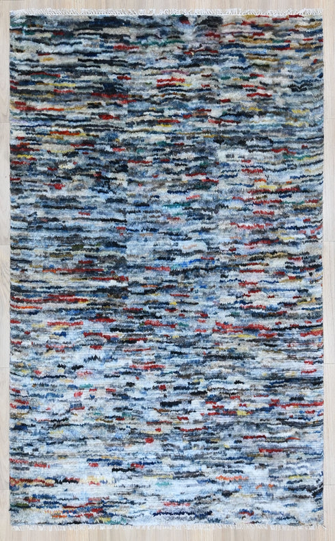 5 X 8 Ft High Pile Contemporary Style Indian Rug, Fine Hand Knotted Floor Rug #Home Decor #WoolRug #LivingAreaRug #AbstractRug - 100%HANDMADERUG