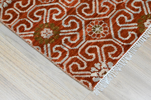 8 x 10 Ft Indian Hand Knotted Abstract Pattern Design Area Rug #WoolRug Home Decor