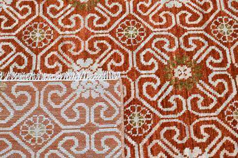 8 x 10 Ft Indian Hand Knotted Abstract Pattern Design Area Rug #WoolRug Home Decor