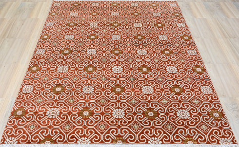 8 x 10 Ft Indian Hand Knotted Abstract Pattern Design Area Rug #WoolRug Home Decor
