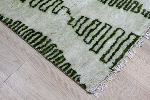 8 X 10 Ft High Pile Contemporary Style Green and Beige Color Indian Rug, Fine Hand Knotted Floor Rug #Home Decor #WoolRug #LivingAreaRug #AbstractRug - 100%HANDMADERUG