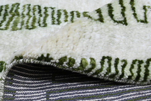 8 X 10 Ft High Pile Contemporary Style Green and Beige Color Indian Rug, Fine Hand Knotted Floor Rug #Home Decor #WoolRug #LivingAreaRug #AbstractRug - 100%HANDMADERUG