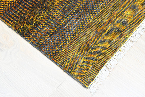 4 X 6 Ft Indian Hand Knotted Area Rug, Contemporary Design Rug, 4 X 6 Abstract Design Rug, Indian Rug - Indian Art Home Decor