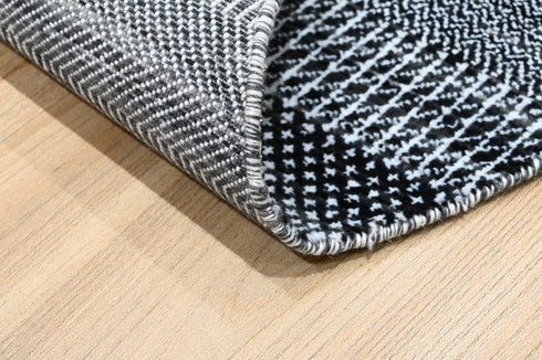 8 X 8 Ft. Handmade Charcoal Color Round Rug Grass Design Wool Area Rug