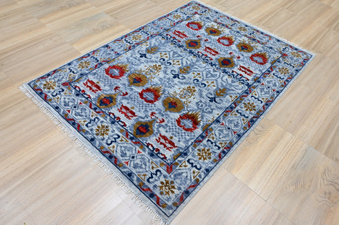 6 X 9 Ft Indian Hand Knotted Contemporary Area Rug Home Decor #100%HandMadeRug #OrientalRug #IndoorRoomRug