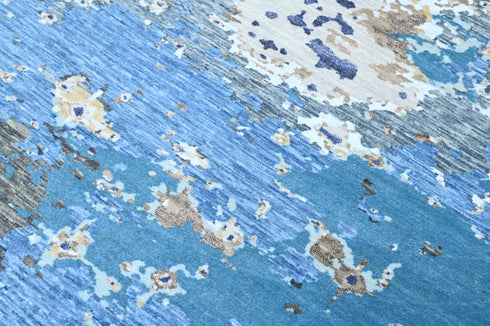 8 X 8 Ft. Handmade Multi Color Round Rug Abstract Design Wool Area Rug