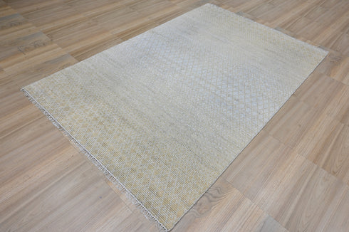 6 X 9 Ft Handmade Rug, Hand Knotted Floor Area Rug, Abstract Rug, Contemporary Design Rug, Indoor Bedroom Rug Home Decor