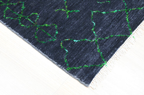 9 X 12 Ft Indoor Area Rug, Abstract Design Rug, Indian Hand Knotted Rug, Oriental Rug, Living Floor Rug Home Decor