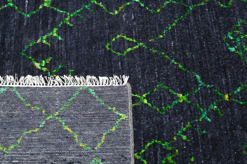 9 X 12 Ft Indoor Area Rug, Abstract Design Rug, Indian Hand Knotted Rug, Oriental Rug, Living Floor Rug Home Decor