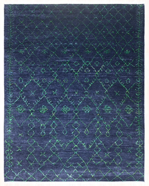 9 X 12 Ft Indoor Area Rug, Abstract Design Rug, Indian Hand Knotted Rug, Oriental Rug, Living Floor Rug Home Decor