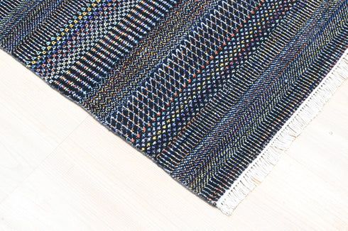 9 X 9 Square Hand Knotted Black and Multi Indoor Contemporary Area Rug Home Decor #100%HANDMADERUG #LOOMTOROOMRUG