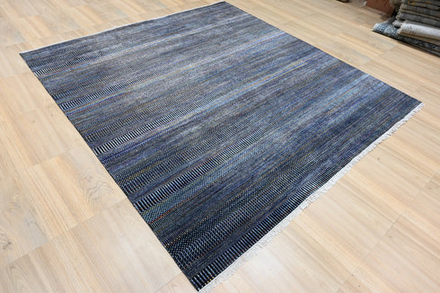 9 X 9 Square Hand Knotted Black and Multi Indoor Contemporary Area Rug Home Decor #100%HANDMADERUG #LOOMTOROOMRUG