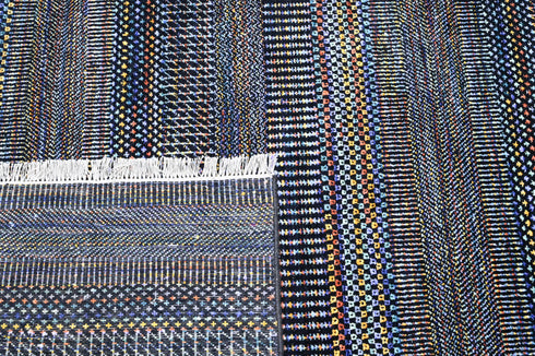 9 X 9 Square Hand Knotted Black and Multi Indoor Contemporary Area Rug Home Decor #100%HANDMADERUG #LOOMTOROOMRUG