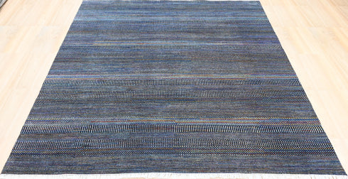 9 X 9 Square Hand Knotted Black and Multi Indoor Contemporary Area Rug Home Decor #100%HANDMADERUG #LOOMTOROOMRUG
