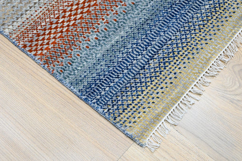 10 X 14 Feet Multi Color Indian Hand Knotted Contemporary Area Rug #FloorRug #LivingAreaRug #OrientalRug