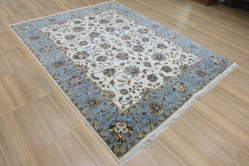 8 X 10 Ft Wool Area Rug, Hand Knot Rug, Indoor Floor Covering Rug, Contemporary Rug, Indian Handmade Carpet Home Decor