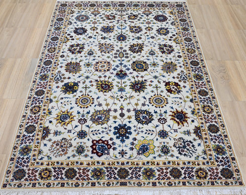 6 X 9 Ft Hand Knotted Area Rug, Floral Pattern Rug, Designer Rug, Indian Rug - Indian Art Home Decor