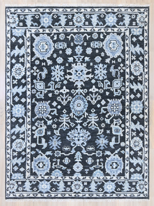 6 X 9 Ft Indian Hand Knotted Charcoal Color Contemporary Oushak Area Rug Home Decor