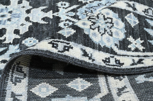 6 X 9 Ft Indian Hand Knotted Charcoal Color Contemporary Oushak Area Rug Home Decor