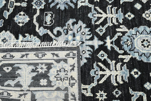 6 X 9 Ft Indian Hand Knotted Charcoal Color Contemporary Oushak Area Rug Home Decor