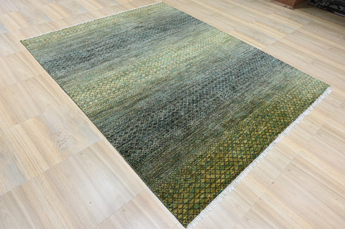 8 X 10 ft. Indian Hand Knotted Contemporary Abstract Design Floor Area Rug #IndoorRug #WoolRug #LuxuryRug