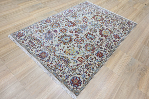 6 X 9 Ft Hand Knotted Multi Color Area Rug, Contemporary Design Rug, 6 X 9 Abstract Design Rug, Indian Rug - Indian Art Home Decor