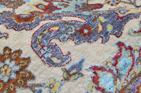 6 X 9 Ft Hand Knotted Multi Color Area Rug, Contemporary Design Rug, 6 X 9 Abstract Design Rug, Indian Rug - Indian Art Home Decor