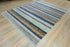 Hand-Knotted Textured Stripe Rug 10x14 ft | Versatile Neutral & Blue Palette for Modern Interiors