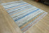 Hand-Knotted Textured Stripe Rug 10x14 ft | Versatile Neutral & Blue Palette for Modern Interiors