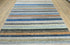 Hand-Knotted Textured Stripe Rug 10x14 ft | Versatile Neutral & Blue Palette for Modern Interiors