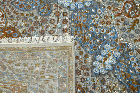 8 X 10 Ft Wool Area Rug, Brown and Grey Color Hand Knot Rug, Indoor Floor Covering Rug, Contemporary Rug, Indian Handmade Carpet Home Decor