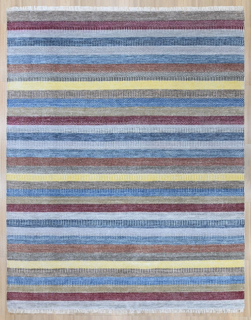 8 X 10 Feet Multi Color Wool Area Rug, Hand Knot Rug, Indoor Floor Covering Rug, Contemporary Rug, Indian Handmade Carpet Home Decor