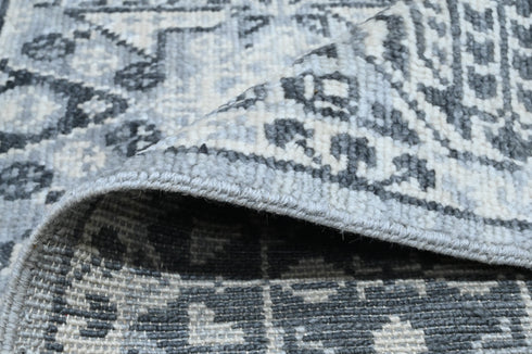 9 X 12 Ft Indoor Area Rug, Mamluks Design Rug Charcoal & Grey Color, Indian Hand Knotted Rug, Oriental Rug, Living Floor Rug Home Decor