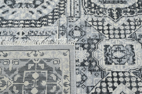 9 X 12 Ft Indoor Area Rug, Mamluks Design Rug Charcoal & Grey Color, Indian Hand Knotted Rug, Oriental Rug, Living Floor Rug Home Decor