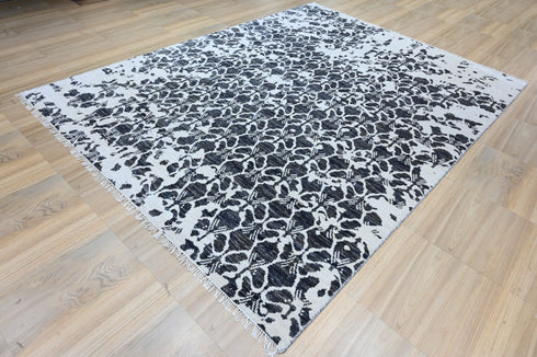 9 X 12 Ft Area Rug, Hand Knotted Modern Rug, Abstract Design Rug, Contemporary Rug, Indoor Living Rug Home Decor