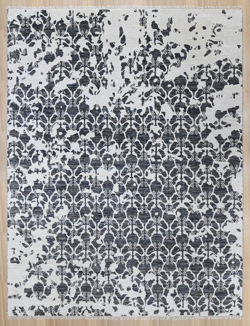 9 X 12 Ft Area Rug, Hand Knotted Modern Rug, Abstract Design Rug, Contemporary Rug, Indoor Living Rug Home Decor