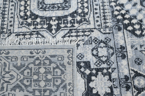 8 X 10 Ft Soft Colors Hand Woven Char & Beige Area Rug Mamluks Indoor Area Rug