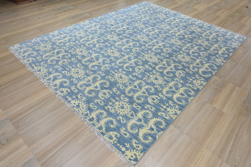 9 X 12 Ft Indoor Area Rug, Abstract Design Rug, Indian Hand Knotted Rug, Oriental Rug, Living Floor Rug Home Decor