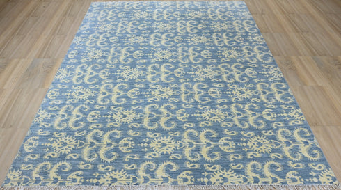 9 X 12 Ft Indoor Area Rug, Abstract Design Rug, Indian Hand Knotted Rug, Oriental Rug, Living Floor Rug Home Decor