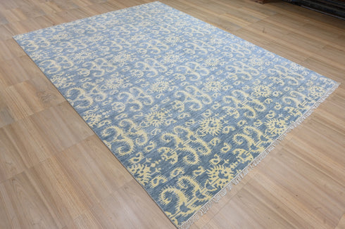 9 X 12 Ft Indoor Area Rug, Abstract Design Rug, Indian Hand Knotted Rug, Oriental Rug, Living Floor Rug Home Decor