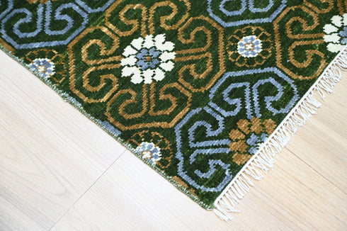 6 X 9 Ft Flower Design Indian Hand Knotted Contemporary Area Rug Home Decor #100%HandMadeRug #OrientalRug #IndoorRoomRug