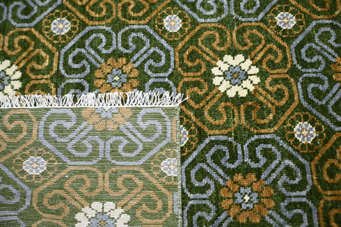 6 X 9 Ft Flower Design Indian Hand Knotted Contemporary Area Rug Home Decor #100%HandMadeRug #OrientalRug #IndoorRoomRug