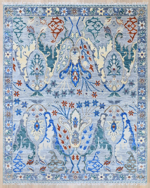 8 X 10 Feet Wool Area Rug, Hand Knot Oushak Rug, Indoor Floor Covering Rug, Contemporary Rug, Indian Handmade Carpet Home Decor