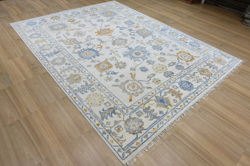 9 X 12 Ft Indoor Area Rug, Abstract Design Rug, Indian Hand Knotted Rug, Oriental Rug, Living Floor Rug Home Decor