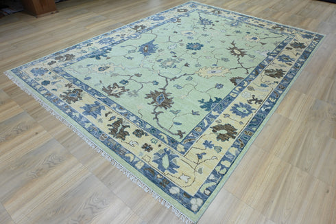 10 X 14 Ft Indian Hand Knotted Oushak Design Oriental Area Rug #IndoorRug #LOOMTOROOM #100%HANDMADERUG