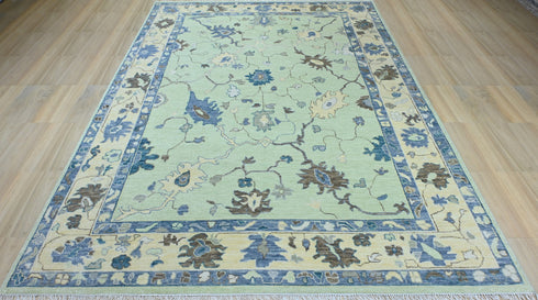 10 X 14 Ft Indian Hand Knotted Oushak Design Oriental Area Rug #IndoorRug #LOOMTOROOM #100%HANDMADERUG
