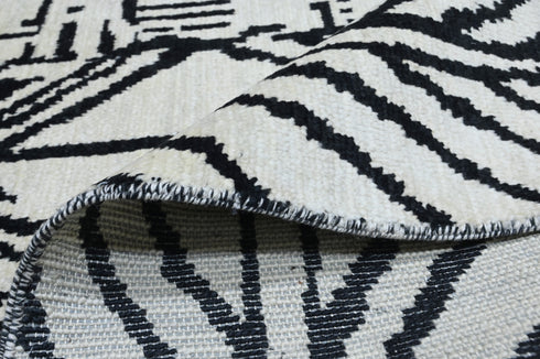 8 X 10 Ft Charcoal and Beige Color Rug Indian Hand Knotted Abstract Pattern Design Area Rug #WoolRug Home Decor