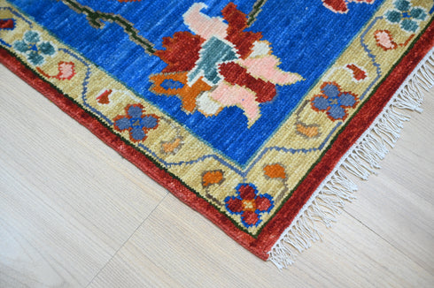 9 X 12 Ft Indoor Area Rug, Abstract Design Rug, Indian Hand Knotted Oushak Rug, Oriental Rug, Living Floor Rug Home Decor